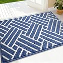 OLANLY Indoor Door Mat 32x20, Low-Profile Dirt Resistant Doormat, Navy
