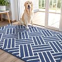 OLANLY Indoor Door Mat 48x32, Low-Profile Dirt Resistant Doormat, Navy