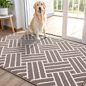 OLANLY Indoor Door Mat 48x32, Low-Profile Dirt Resistant Doormat, Brown