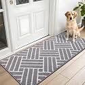 OLANLY Indoor Door Mat 59x20, Low-Profile Dirt Resistant Doormat, Grey
