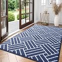 OLANLY Indoor Door Mat 59x35, Low-Profile Dirt Resistant Doormat, Navy