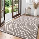 OLANLY Indoor Door Mat 59x35, Low-Profile Dirt Resistant Doormat, Khaki