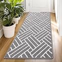 OLANLY Indoor Door Mat 70x23, Low-Profile Dirt Resistant Doormat, Grey