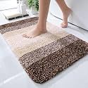 Olanly Luxury Bathroom Rug Mat, Extra Soft and Absorbent Microfiber Bath Rugs, Non-Slip Plush Shaggy Bath Carpet, Machine Wash Dry, Bath Mats for Bathroom Floor, Tub and Shower 17" x 24", Brown