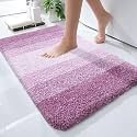 Olanly Luxury Bathroom Rug Mat, Extra Soft and Absorbent Microfiber Bath Rugs, Non-Slip Plush Shaggy Bath Carpet, Machine Wash Dry, Bath Mats for Bathroom Floor, Tub and Shower, 17x24, Purple