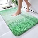 Olanly Luxury Bathroom Rug Mat, Extra Soft and Absorbent Microfiber Bath Rugs, Non-Slip Plush Shaggy Bath Carpet, Machine Wash Dry, Bath Mats for Bathroom Floor, Tub and Shower, 17x24, Green
