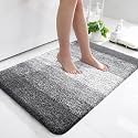 Olanly Luxury Bathroom Rug Mat, Extra Soft and Absorbent Microfiber Bath Rugs, Non-Slip Plush Shaggy Bath Carpet, Machine Wash Dry, Bath Mats for Bathroom Floor, Tub and Shower, 24x36, Grey