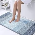 Olanly Luxury Bathroom Rug Mat, Extra Soft and Absorbent Microfiber Bath Rugs, Non-Slip Plush Shaggy Bath Carpet, Machine Wash Dry, Bath Mats for Bathroom Floor, Tub and Shower 24" x 47", Blue