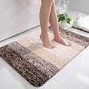 OLANLY Luxury Bathroom Rug Mat, Extra Soft and Absorbent Microfiber Bath Rugs, Non-Slip Plush Shaggy Bath Carpet, Machine Wash Dry, Bath Mats for Bathroom Floor, Tub and Shower, 36x24, Brown