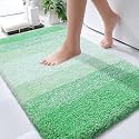 Olanly Luxury Bathroom Rug Mat, Extra Soft and Absorbent Microfiber Bath Rugs, Non-Slip Plush Shaggy Bath Carpet, Machine Wash Dry, Bath Mats for Bathroom Floor, Tub and Shower, 20x32, Green