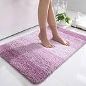 Olanly Luxury Bathroom Rug Mat, Extra Soft and Absorbent Microfiber Bath Rugs, Non-Slip Plush Shaggy Bath Carpet, Machine Wash Dry, Bath Mats for Bathroom Floor, Tub and Shower, 24x36, Purple