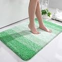 Olanly Luxury Bathroom Rug Mat, Extra Soft and Absorbent Microfiber Bath Rugs, Non-Slip Plush Shaggy Bath Carpet, Machine Wash Dry, Bath Mats for Bathroom Floor, Tub and Shower, 24x36, Green