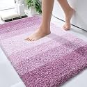 OLANLY Luxury Bathroom Rug Mat, Extra Soft and Absorbent Microfiber Bath Rugs, Non-Slip Plush Shaggy Bath Carpet, Machine Wash Dry, Bath Mats for Bathroom Floor, Tub and Shower, 30x20, Purple