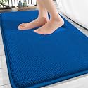 OLANLY Memory Foam Bathroom Rugs 30x20, Absorbent Bath Mat, Deep Navy Blue
