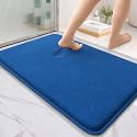 OLANLY Memory Foam Bathroom Rugs 36x24, Absorbent Bath Mat, Deep Navy Blue