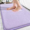 OLANLY Thick Memory Foam Bathroom Rugs 30x20, Absorbent Bath Mat, Lavender