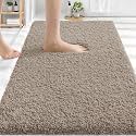 OLANLY Microfiber Bathroom Rugs 30x20, Soft Absorbent Bath Mat, Greige