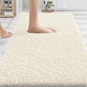OLANLY Microfiber Bathroom Rugs 30x20, Ultra Soft Absorbent Bath Mat, White
