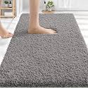 OLANLY Microfiber Bathroom Rugs 30x20, Ultra Soft Bath Mat, Light Grey