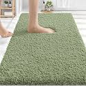 OLANLY Microfiber Bathroom Rugs 30x20, Ultra Soft Bath Mat, Sage Green