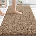 OLANLY Microfiber Bathroom Rugs 30x20, Ultra Soft Bath Mat, Dark Beige