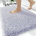 OLANLY Microfiber Bathroom Rugs 34x21, Quick Dry Mat, Lavender and White