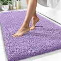 OLANLY Microfiber Bathroom Rugs 34x21, Soft Absorbent Bath Mat, Lavender