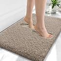 OLANLY Microfiber Small Bathroom Rugs 24x16, Ultra Soft Bath Mat, Greige