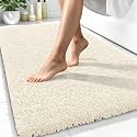 OLANLY Microfiber Bathroom Rugs 34x21, Ultra Soft Absorbent Bath Mat, White