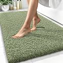OLANLY Microfiber Bathroom Rugs 34x21, Ultra Soft Bath Mat, Sage Green