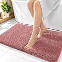 OLANLY Microfiber Bathroom Rugs 36x24, Soft Absorbent Bath Mat, Deep Rose