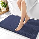 OLANLY Microfiber Bathroom Rugs 36x24, Soft Highly Absorbent Bath Mat, Navy