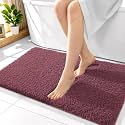 OLANLY Microfiber Bathroom Rugs 36x24, Soft Absorbent Bath Mat, Burgundy
