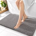 OLANLY Microfiber Bathroom Rugs 36x24, Ultra Soft Bath Mat, Light Grey
