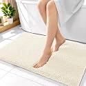 OLANLY Microfiber Bathroom Rugs 36x24, Ultra Soft Absorbent Bath Mat, White
