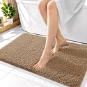 OLANLY Microfiber Bathroom Rugs 36x24, Ultra Soft Bath Mat, Dark Beige