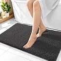 OLANLY Microfiber Bathroom Rugs 36x24, Ultra Soft Bath Mat, Dark Grey