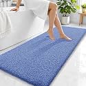 OLANLY Microfiber Bathroom Runner Rug 59x24, Soft Bath Mat, Cornflower Blue