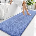 OLANLY Microfiber Bathroom Runner Rug 70x24, Soft Bath Mat, Cornflower Blue