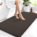 OLANLY Microfiber Bathroom Runner Rugs 44x24, Soft Bath Mat, Dark Brown