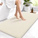 OLANLY Microfiber Bathroom Runner Rugs 44x24, Ultra Soft Bath Mat, White