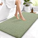 OLANLY Microfiber Bathroom Runner Rugs 44x24, Soft Bath Mat, Sage Green
