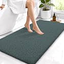 OLANLY Microfiber Bathroom Runner Rugs 44x24, Soft Bath Mat, Blackish Green