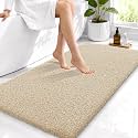 OLANLY Microfiber Bathroom Runner Rugs 44x24, Soft Absorbent Bath Mat, Sand