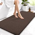OLANLY Microfiber Bathroom Runner Rugs 44x24, Ultra Soft Bath Mat, Brown