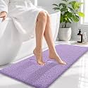OLANLY Microfiber Bathroom Runner Rugs 47x17, Ultra Soft Bath Mat, Lavender