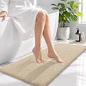 OLANLY Microfiber Bathroom Runner Rugs 47x17, Soft Absorbent Bath Mat, Sand
