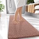 OLANLY Microfiber Bathroom Runner Rugs 47x20, Ultra Soft Bath Mat, Mocha