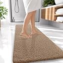 OLANLY Microfiber Bathroom Runner Rugs 47x20, Soft Bath Mat, Dark Beige