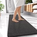 OLANLY Microfiber Bathroom Runner Rugs 47x20, Soft Bath Mat, Dark Grey